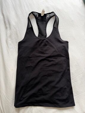 Athleta Black Racerback Tank with Mesh Back